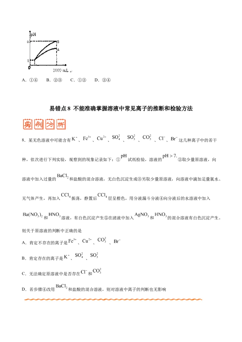 专题07电解质溶液&mdash;&mdash;备战2021年高考化学纠错笔记（学生版）_05高考化学_新高考复习资料_2023年新高考资料_一轮复习_2023年新高考大一轮复习讲义_赠备战2021年高考化学纠错笔记