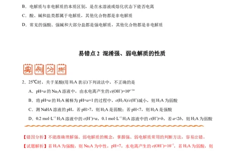 专题07电解质溶液&mdash;&mdash;备战2021年高考化学纠错笔记（学生版）_05高考化学_新高考复习资料_2023年新高考资料_一轮复习_2023年新高考大一轮复习讲义_赠备战2021年高考化学纠错笔记