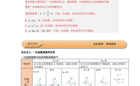 第03讲一次函数的图像与性质（知识解读+达标检测）（教师版）_初中数学_八年级数学下册（人教版）_知识解读与题型专练-V14_2025版