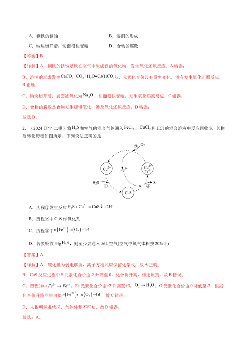 专题06氧化还原反应概念、规律及应用（解析版）-备战2025年高考化学二轮&middot;突破提升专题复习讲义（新高考通用）_05高考化学_2025年新高考资料_二轮复习_01高考语文等多个文件