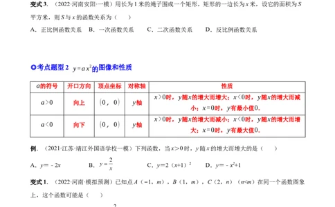 专题05二次函数的概念、图形和性质（热考题型）-原卷版_初中数学人教版_9上-初中数学人教版_07专项讲练_一题三变系列九年级数学上册重要考点题型精讲精练(人教版)