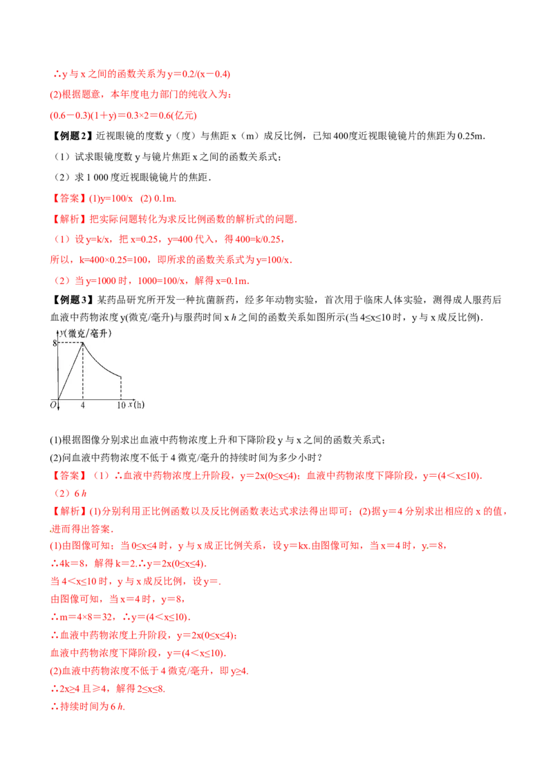 专题26.2实际问题与反比例函数（解析版）_初中数学人教版_9下-初中数学人教版_06习题试卷_1同步练习_同步练习（第2套）