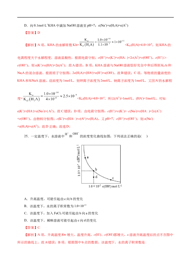专题11水溶液中的离子反应与平衡-2023年高考化学一轮复习小题多维练（解析版）_05高考化学_通用版（老高考）复习资料_2023年复习资料_一轮复习