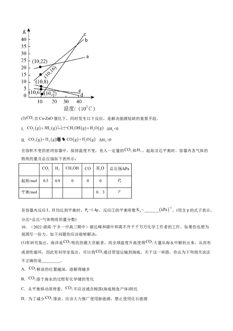 专项02化学平衡-2023届高考化学二轮复习知识清单与专项练习（新高考专用）（原卷版）_05高考化学_新高考复习资料_2023年新高考资料_二轮复习_非选择题