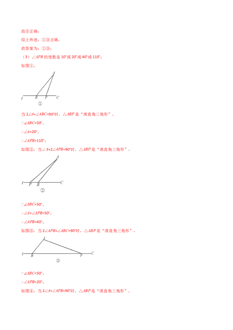 专题07与三角形角度有关的新定义问题（解析版）_初中数学人教版_8上-初中数学人教版_旧版_07专项讲练_微专题八年级数学上册常考点微专题提分精练（人教版）