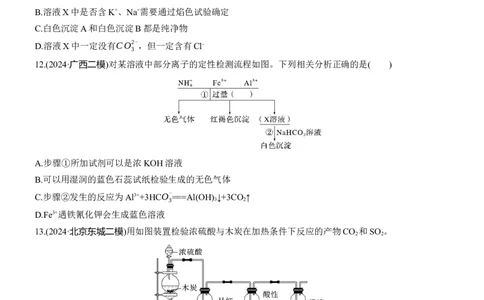 专题七　选择题专攻3　物质的检验与鉴别淘宝店：红太阳资料库_05高考化学_2025年新高考资料_二轮复习_2025年高考化学大二轮_2025化学二轮复习_题型突破练+考前特训_专题七　化学实验