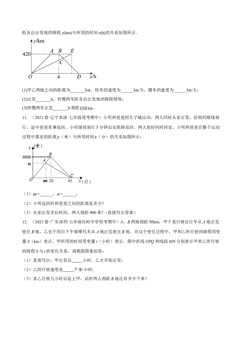 专题19.7一次函数的应用大题专练（1）行程问题（重难点培优30题）-拔尖特训2023年培优（原卷版）人教版_初中数学人教版_八年级数学下册_保存转存之后查看(1)_旧版-可参考