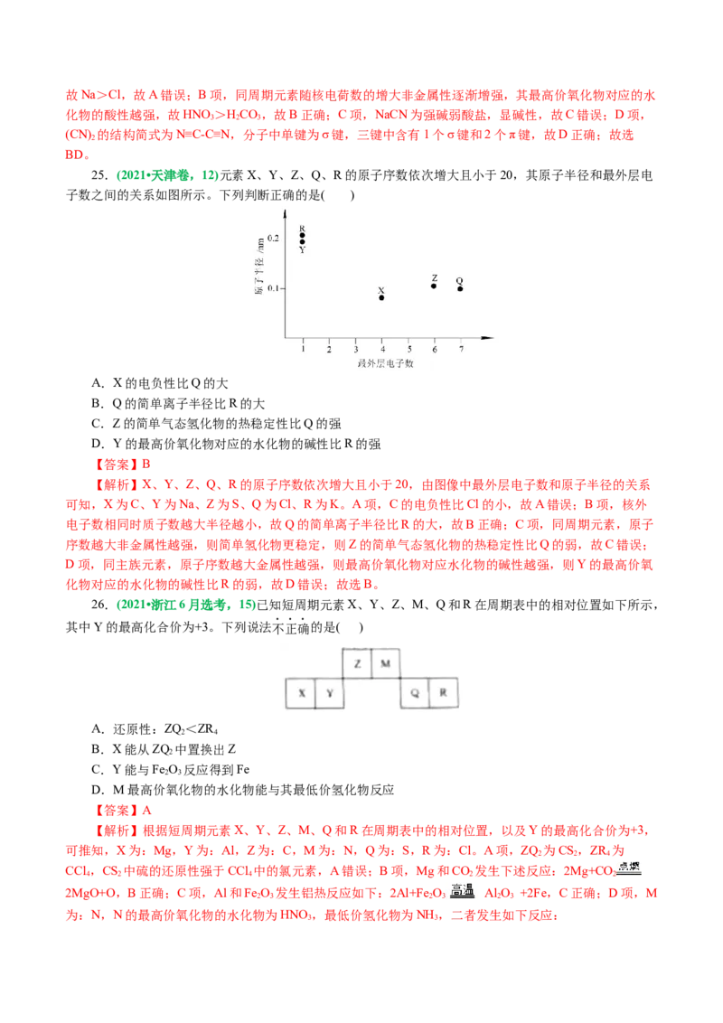 专题11物质结构与元素周期律(讲义)(解析版)_05高考化学_2024年新高考资料_2.2024二轮复习_2024年高考化学二轮复习讲练测（新教材新高考）
