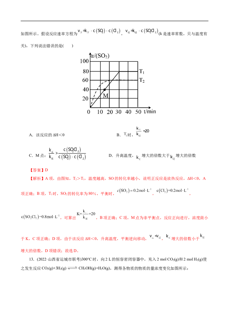 专项28化学反应速率图象（解析版）_05高考化学_新高考复习资料_2023年新高考资料_专项复习_2023年高考化学热点专项导航与精练（新高考专用）