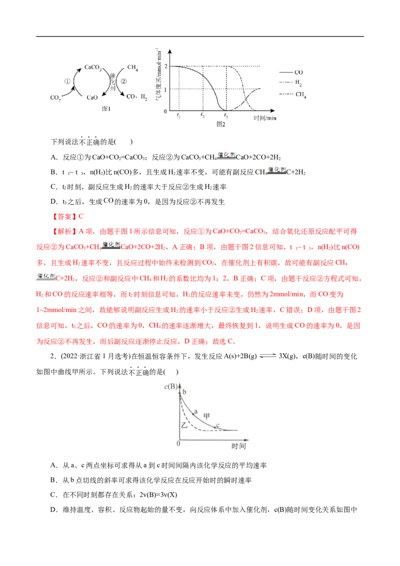 专项28化学反应速率图象（解析版）_05高考化学_新高考复习资料_2023年新高考资料_专项复习_2023年高考化学热点专项导航与精练（新高考专用）