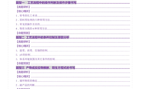 专题10大题突破&mdash;&mdash;化学工艺流程（讲义）（原卷版）_05高考化学_2025年新高考资料_二轮复习_上好课2025年高考化学二轮复习讲练测（新高考通用）3379109_主题四化学工艺流程