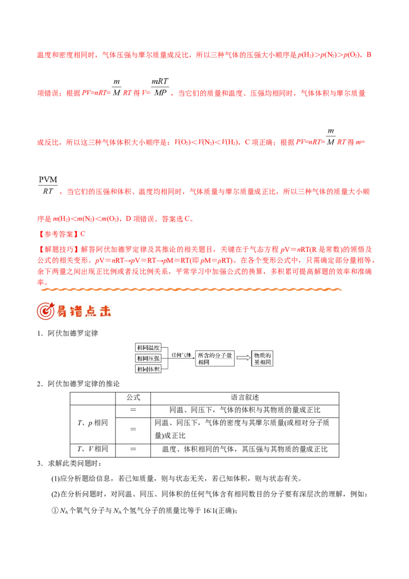 专题02化学用语及常用物理量&mdash;&mdash;备战2021年高考化学纠错笔记（学生版）_05高考化学_新高考复习资料_2023年新高考资料_一轮复习_2023年新高考大一轮复习讲义