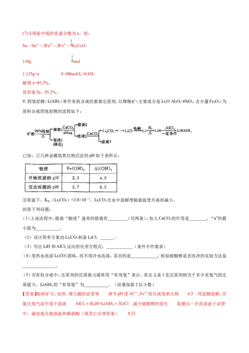 专题19化学工艺流程图-2019年高考化学易错题汇总（解析版）_05高考化学_新高考复习资料_2022年新高考资料_2022年一轮复习各版本_1.高考化学2022年一轮复习通用版