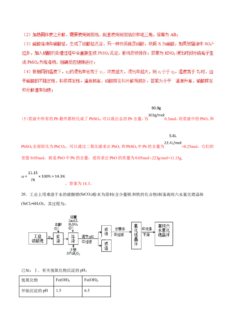 专题19化学工艺流程图-2019年高考化学易错题汇总（解析版）_05高考化学_新高考复习资料_2022年新高考资料_2022年一轮复习各版本_1.高考化学2022年一轮复习通用版