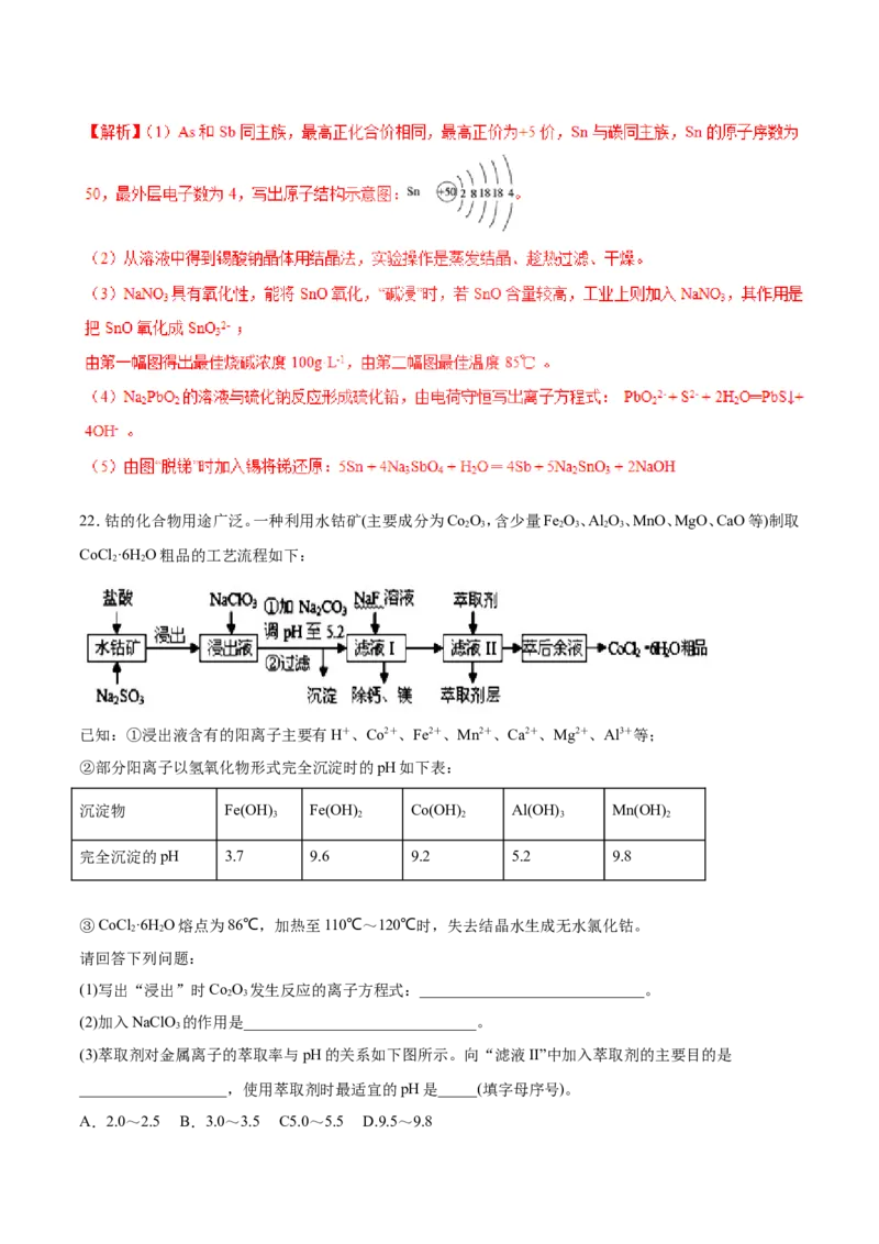专题19化学工艺流程图-2019年高考化学易错题汇总（解析版）_05高考化学_新高考复习资料_2022年新高考资料_2022年一轮复习各版本_1.高考化学2022年一轮复习通用版