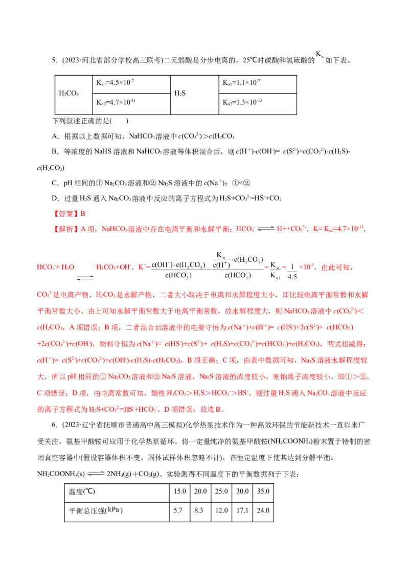 专题08水溶液中的离子反应与平衡(测试)(解析版)_05高考化学_2024年新高考资料_2.2024二轮复习_2024年高考化学二轮复习讲练测（新教材新高考）
