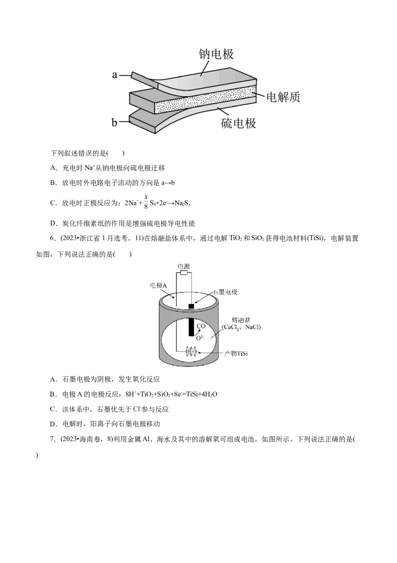 专题06化学反应与能量（练习）（原卷版）_05高考化学_2025年新高考资料_二轮复习_上好课2025年高考化学二轮复习讲练测（新高考通用）3379109_主题三化学反应原理