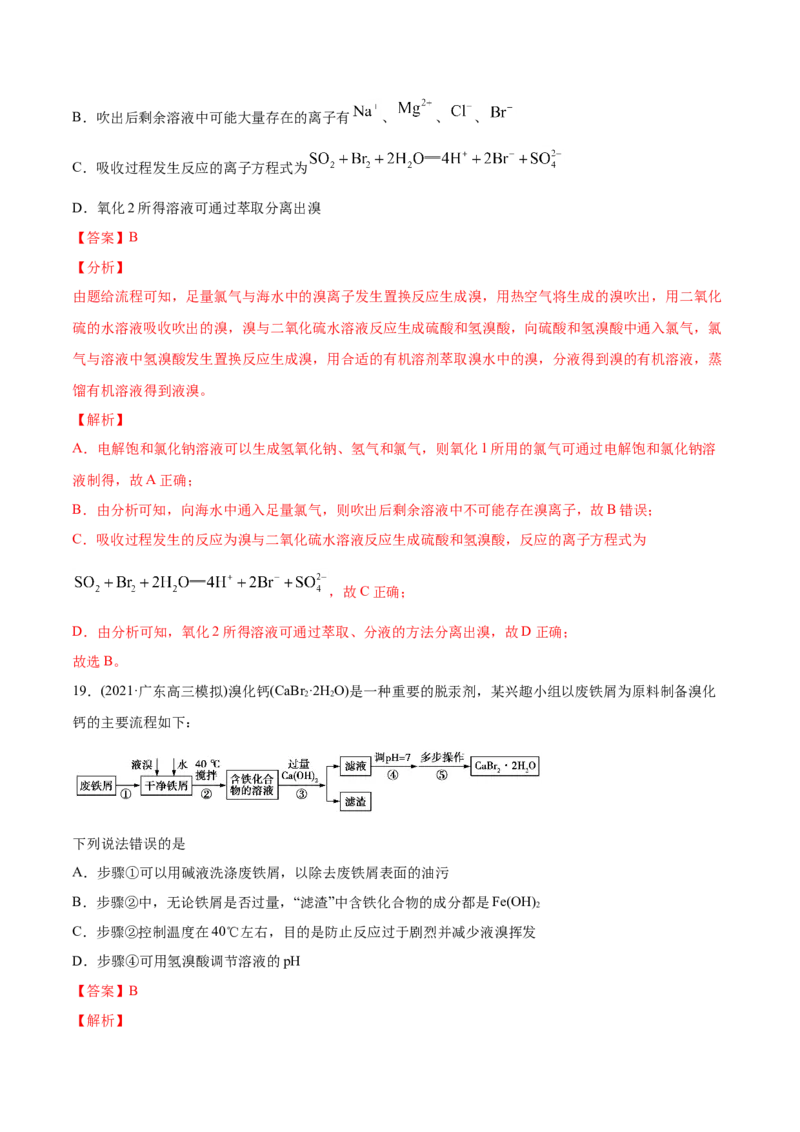 专题05元素及其化合物-2021年高考化学真题与模拟题分类训练（教师版含解析）_05高考化学_新高考复习资料_2023年新高考资料_一轮复习_2023年新高考大一轮复习讲义