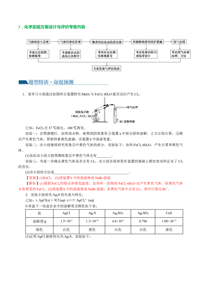 专题16化学实验综合(题型突破)(讲义)(解析版)_05高考化学_2024年新高考资料_2.2024二轮复习_2024年高考化学二轮复习讲练测（新教材新高考）