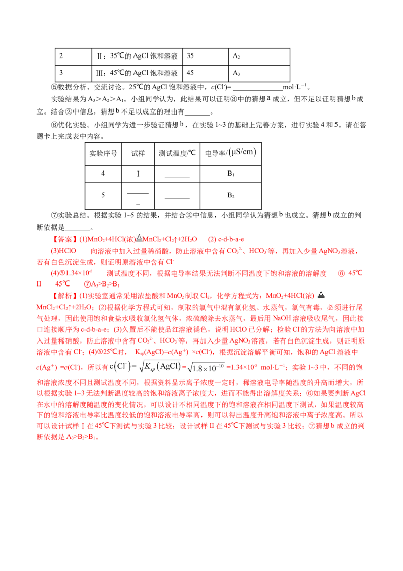专题16化学实验综合(题型突破)(讲义)(解析版)_05高考化学_2024年新高考资料_2.2024二轮复习_2024年高考化学二轮复习讲练测（新教材新高考）