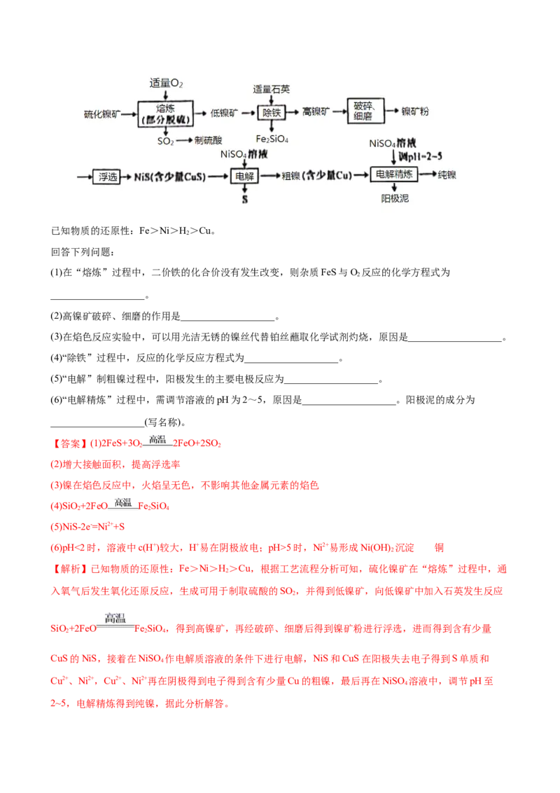 专题15工艺流程题-2020年高考化学真题与模拟题分类训练（教师版含解析）_05高考化学_新高考复习资料_2022年新高考资料_2022年一轮复习各版本_1.高考化学2022年一轮复习通用版