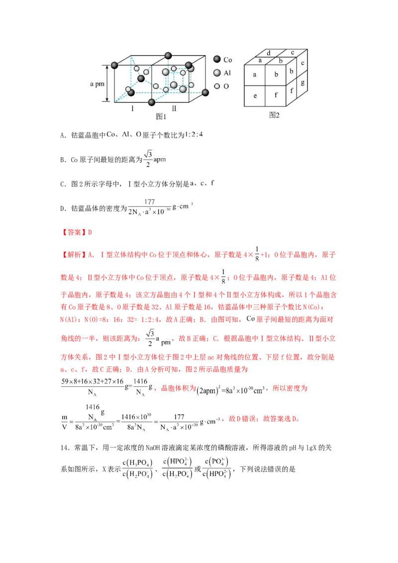 专练08十四道选择题+主观有机题-备战2024年高考化学考前手感保温训练（新高考卷）（解析版）_05高考化学_2024年新高考资料_5.2024三轮冲刺_备战2024年高考化学考前手感保温训练（新高考卷