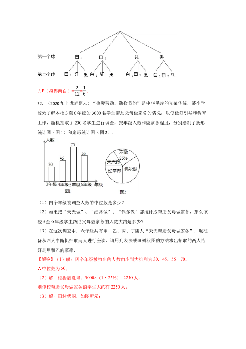 专题25概率初步（专项训练）（解析版）_初中数学人教版_9上-初中数学人教版_07专项讲练_九年级数学上册《同步考点解读&bull;专题训练》（人教版）