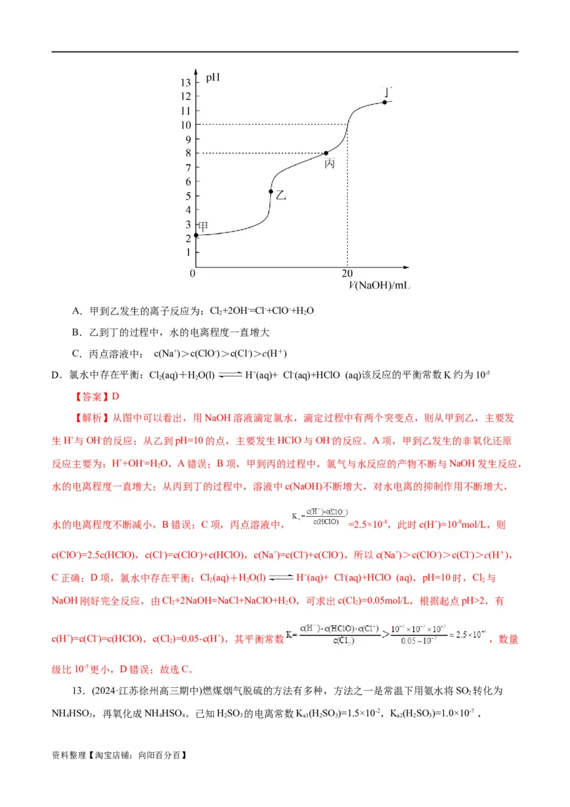 专题08水溶液中的离子反应与平衡(测试)(解析版)_05高考化学_新高考复习资料_2024年新高考资料_二轮复习资料_2024年高考化学二轮复习讲练测（新教材新高考）_配套练习（原卷版+解析版）