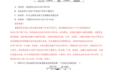 专项22二次电池（原卷版）_05高考化学_新高考复习资料_2023年新高考资料_专项复习_2023年高考化学热点专项导航与精练（新高考专用）