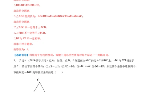 专题04等腰三角形的判定（解析版）_初中数学人教版_8上-初中数学人教版_2025秋季新人教版数学八上课件教案_09-难点专项压轴训练