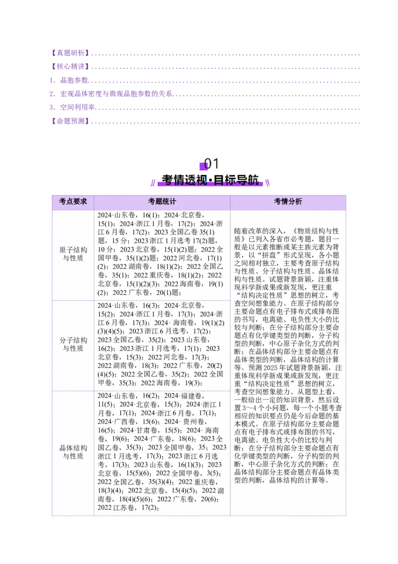 专题12大题突破&mdash;&mdash;物质结构与性质综合（讲义）（解析版）_05高考化学_2025年新高考资料_二轮复习_上好课2025年高考化学二轮复习讲练测（新高考通用）3379109