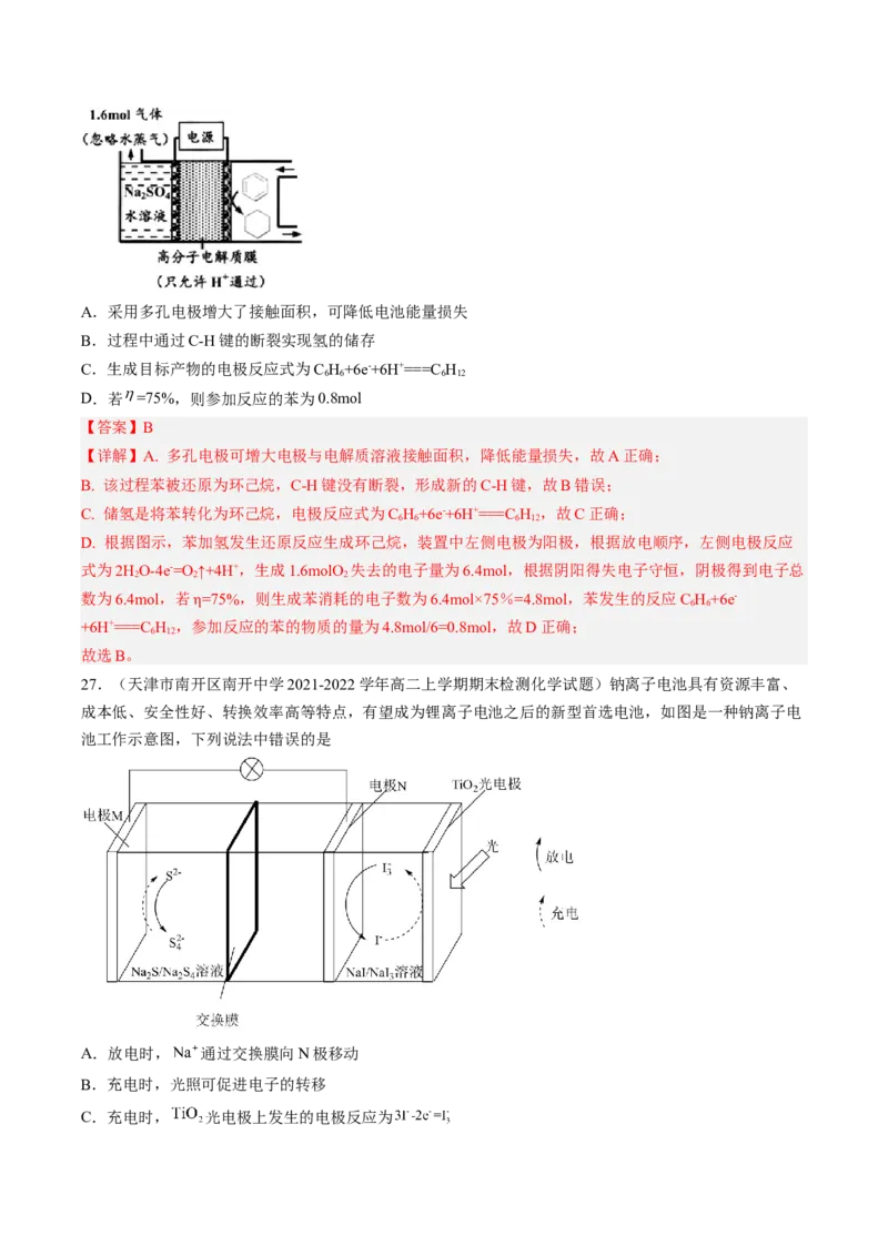 专项07电化学-2023届高考化学二轮复习知识清单与专项练习（新高考专用）（解析版）_05高考化学_新高考复习资料_2023年新高考资料_二轮复习_选择题