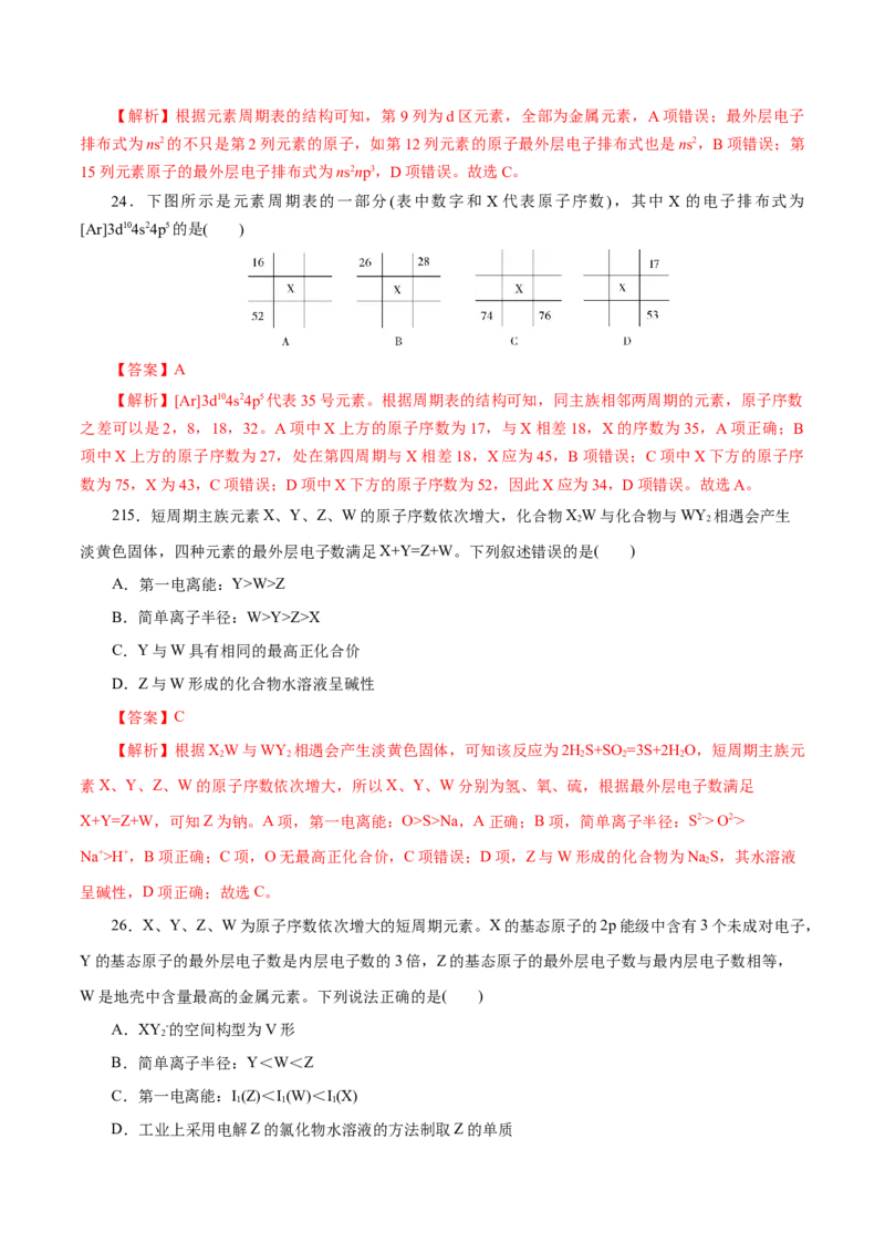 专题13原子结构与性质-2023年高考化学一轮复习小题多维练（解析版）_05高考化学_新高考复习资料_2023年新高考资料_一轮复习_2023年新高考化学一轮复习小题多维练