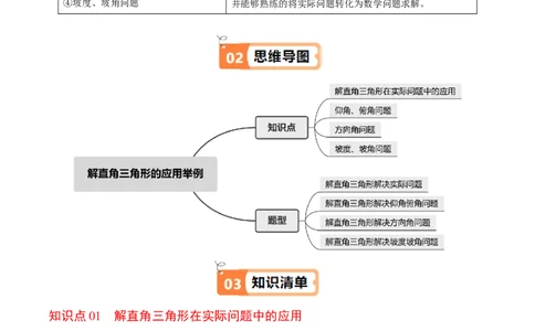第04讲解直角三角形的应用举例（4个知识点+4类热点题型讲练+习题巩固）（教师版）_初中数学_九年级数学下册（人教版）_同步讲义-U18_2025版