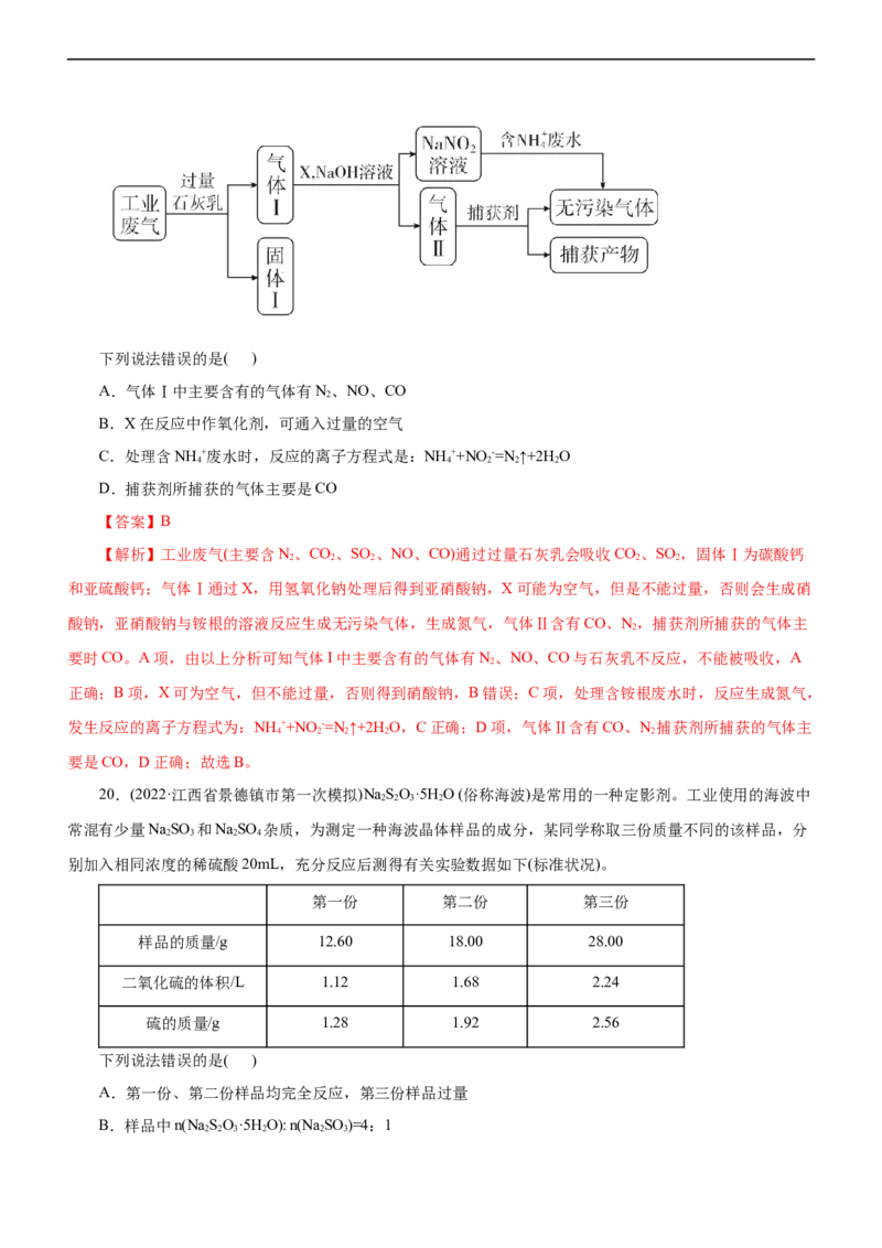 专题07非金属及其化合物（练）（解析版）_05高考化学_通用版（老高考）复习资料_2023年复习资料_二轮复习_2023年高考化学二轮复习讲练测（全国通用）