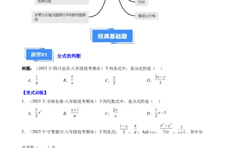 专题10分式与分式的基本性质之十大题型（原卷版）_初中数学人教版_8上-初中数学人教版_旧版_06习题试卷_6期中期末复习专题