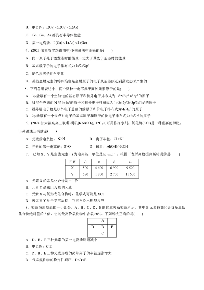 专题12物质结构与性质综合(题型突破)(练习)(原卷版)_05高考化学_2024年新高考资料_2.2024二轮复习_2024年高考化学二轮复习讲练测（新教材新高考）