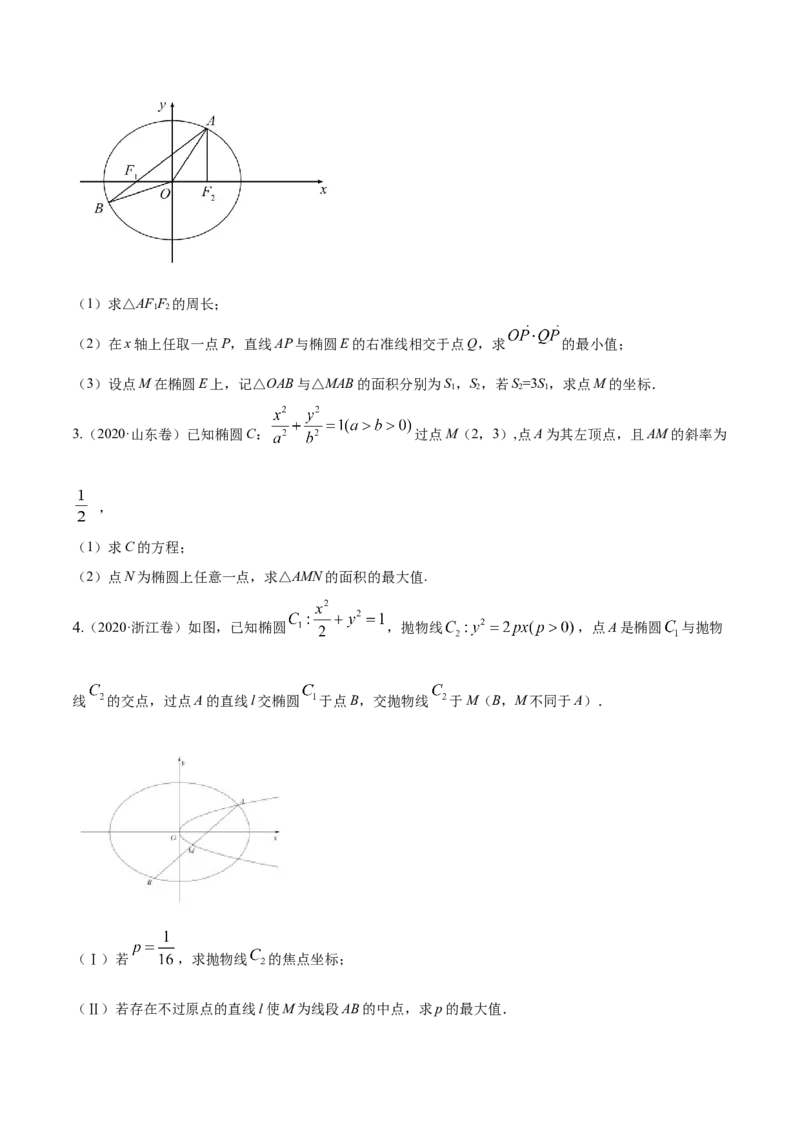 考向37圆锥曲线中的范围、最值问题（重点）-备战2023年高考数学一轮复习考点微专题（全国通用）（学生版）_2.2025数学总复习_赠品通用版（老高考）复习资料_一轮复习