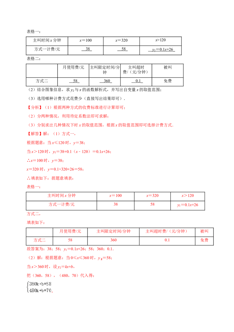 专题19.6一次函数的应用专项提升训练（重难点培优）-拔尖特训2023年培优（解析版）人教版_初中数学人教版_八年级数学下册_保存转存之后查看(1)_旧版-可参考_07专项讲练