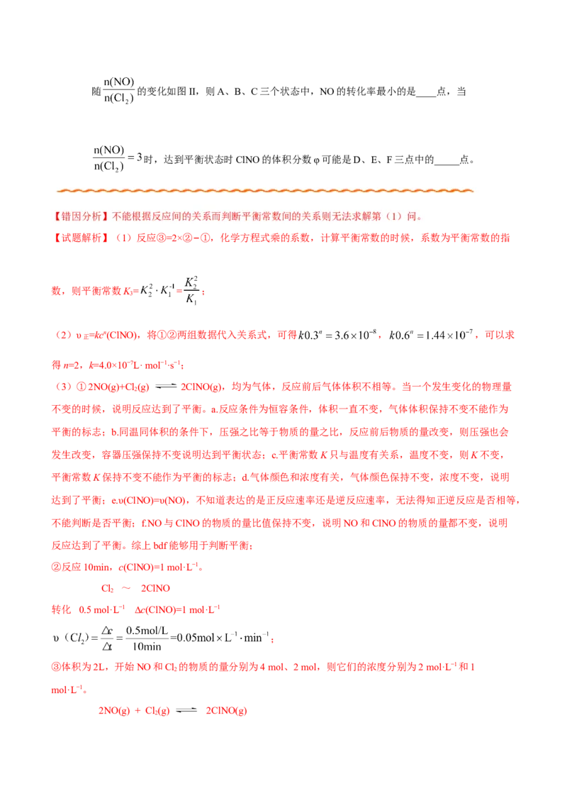 专题06化学反应速率和化学平衡&mdash;&mdash;备战2021年高考化学纠错笔记（学生版）_05高考化学_新高考复习资料_2023年新高考资料_一轮复习_2023年新高考大一轮复习讲义