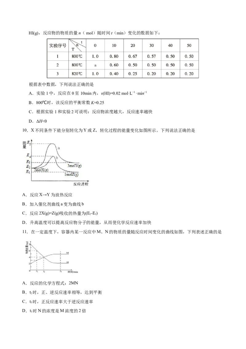 专题06化学反应速率和化学平衡&mdash;&mdash;备战2021年高考化学纠错笔记（学生版）_05高考化学_新高考复习资料_2023年新高考资料_一轮复习_2023年新高考大一轮复习讲义