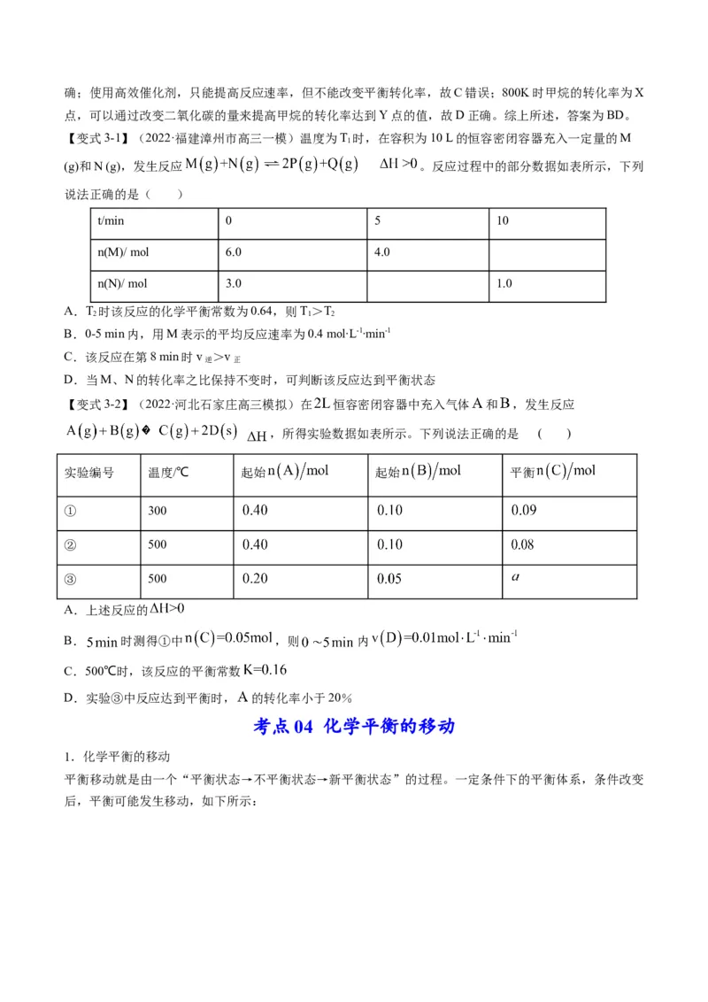 专题06化学反应速率与平衡（专讲）-瞄准2023年高考化学二轮专题考点抢分计划（原卷版）_05高考化学_新高考复习资料_2023年新高考资料_二轮复习