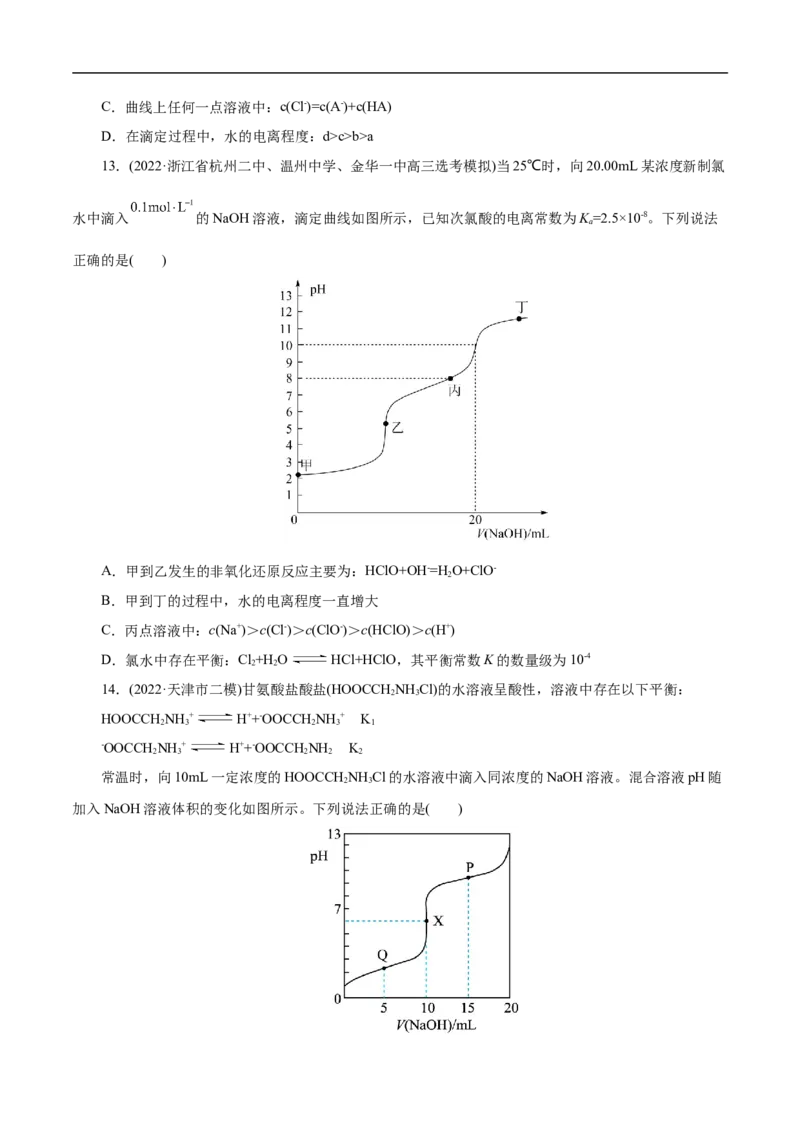 专项31中和滴定图象（原卷版）_05高考化学_新高考复习资料_2023年新高考资料_专项复习_2023年高考化学热点专项导航与精练（新高考专用）