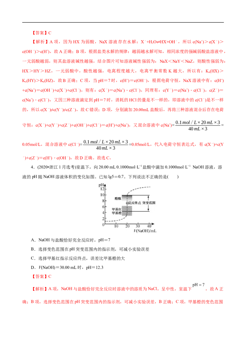 专项31中和滴定图象（原卷版）_05高考化学_新高考复习资料_2023年新高考资料_专项复习_2023年高考化学热点专项导航与精练（新高考专用）