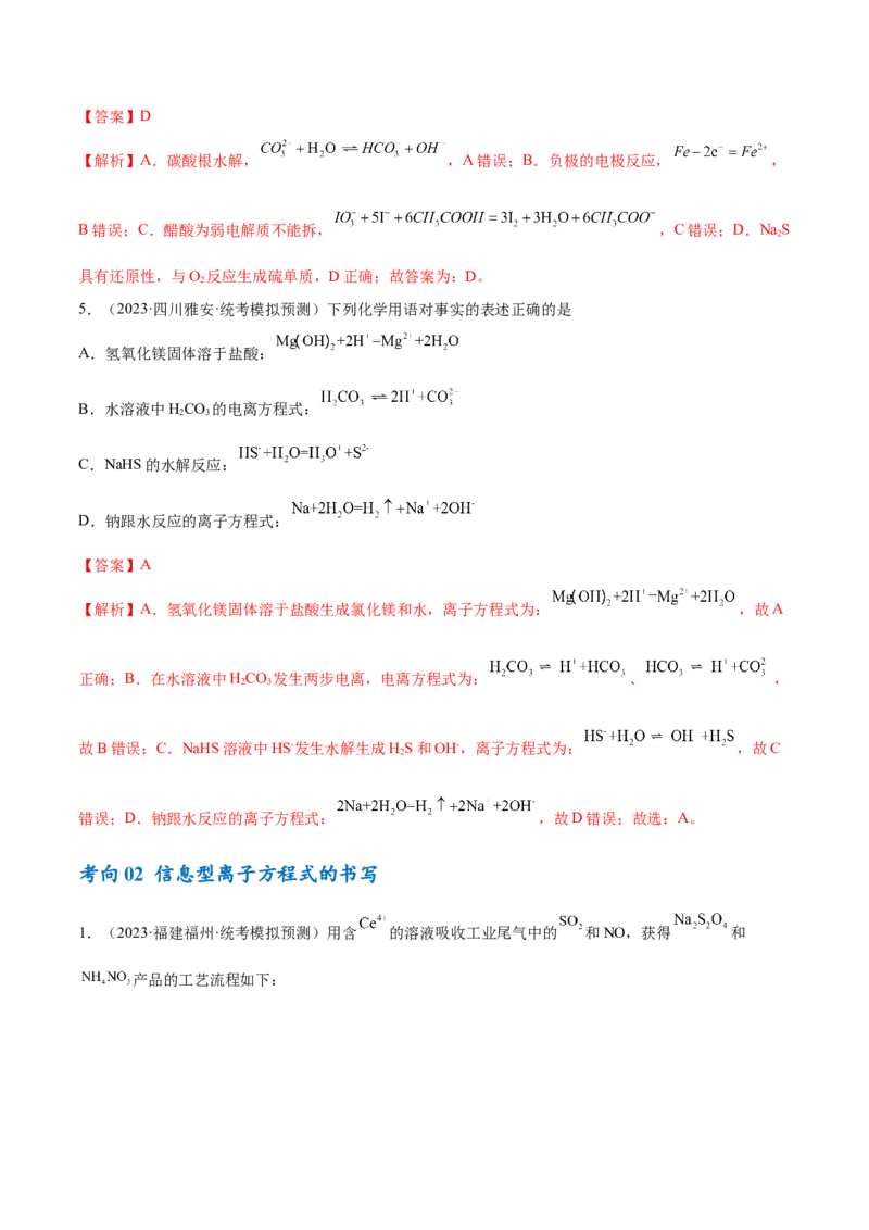 专题03离子反应（讲义）（解析版）_05高考化学_2024年新高考资料_2.2024二轮复习_高频考点2024年高考化学二轮复习高频考点追踪与预测（新高考专用）