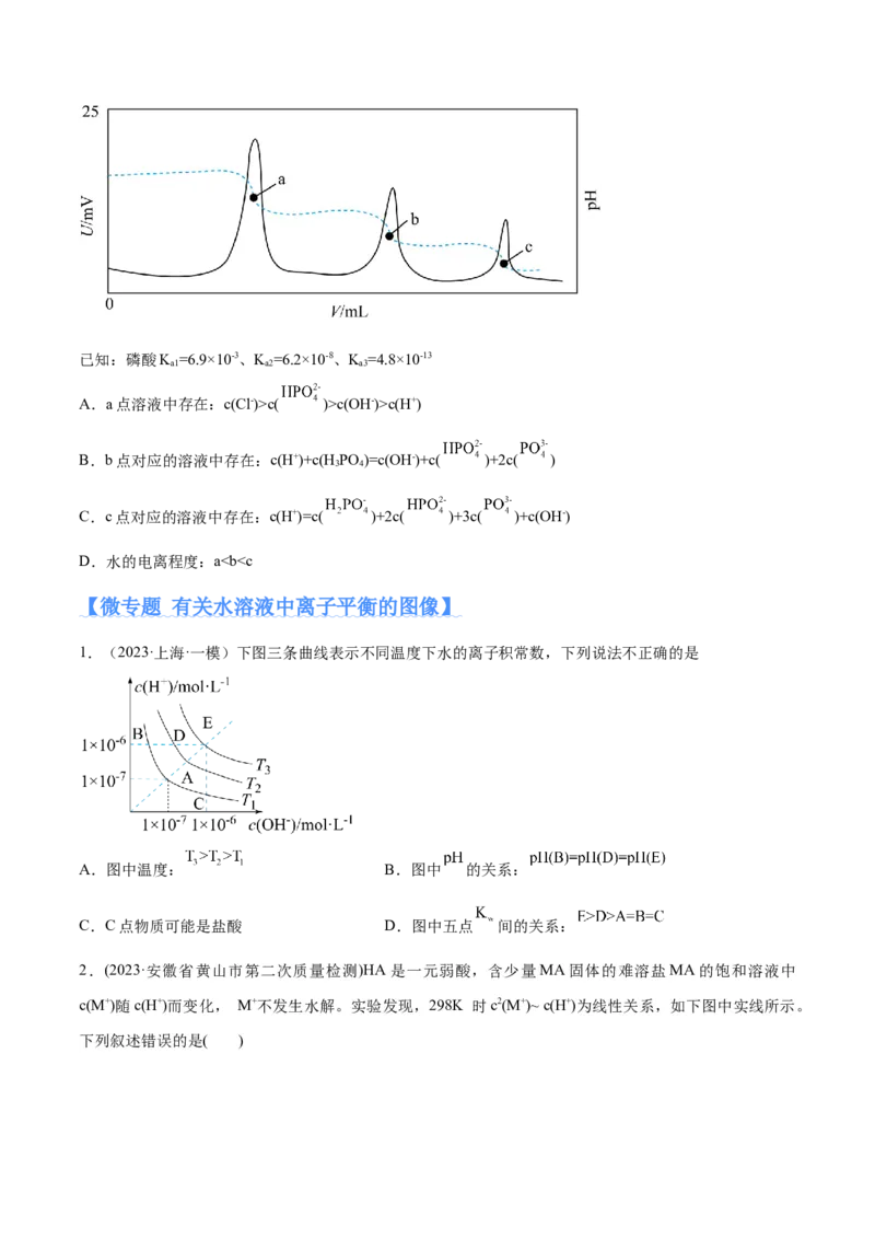 专题10水溶液中的离子反应与平衡（分层练）（原卷版）_05高考化学_2024年新高考资料_2.2024二轮复习_高频考点2024年高考化学二轮复习高频考点追踪与预测（新高考专用）