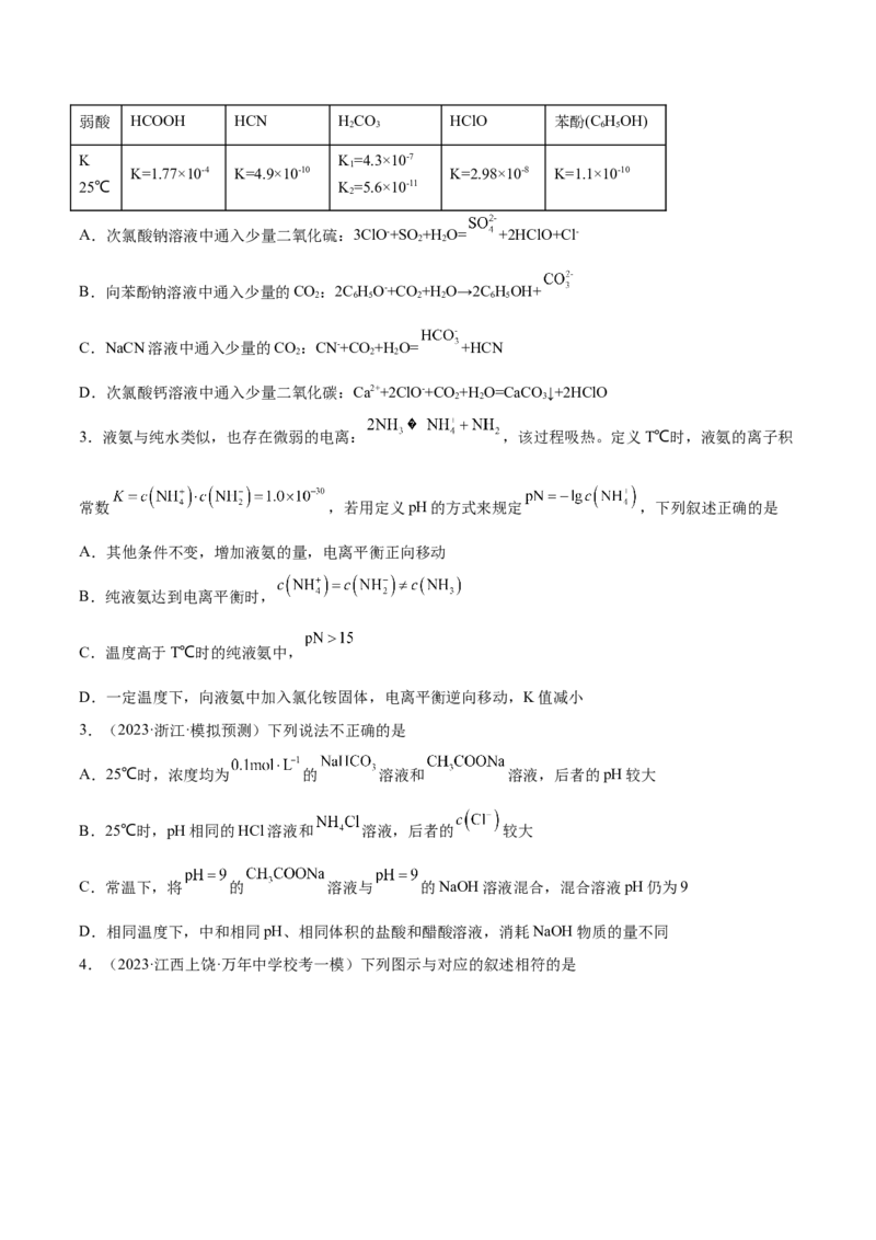 专题10水溶液中的离子反应与平衡（分层练）（原卷版）_05高考化学_2024年新高考资料_2.2024二轮复习_高频考点2024年高考化学二轮复习高频考点追踪与预测（新高考专用）