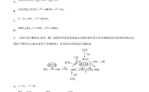 专题06非金属及其重要化合物（分层练）（原卷版）_05高考化学_2024年新高考资料_2.2024二轮复习_高频考点2024年高考化学二轮复习高频考点追踪与预测（新高考专用）