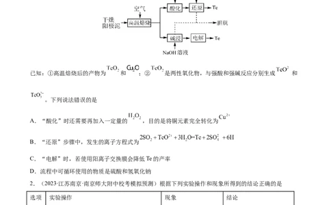 专题06非金属及其重要化合物（分层练）（原卷版）_05高考化学_2024年新高考资料_2.2024二轮复习_高频考点2024年高考化学二轮复习高频考点追踪与预测（新高考专用）