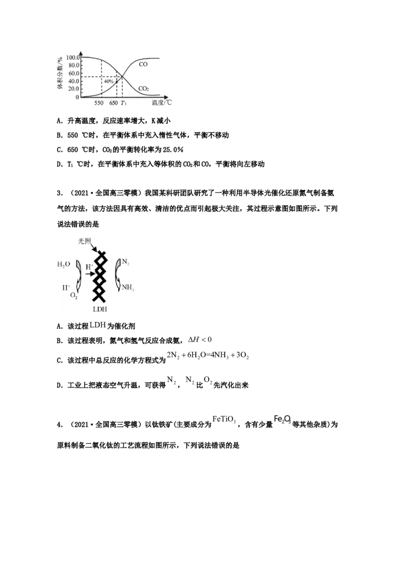 专题06化学反应速率和化学平衡（学生版）2021年高考化学真题和模拟题分类汇编（45题）_05高考化学_新高考复习资料_2023年新高考资料_一轮复习_2023年新高考大一轮复习讲义